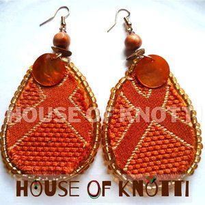 Afro Shell Orange Earrings
